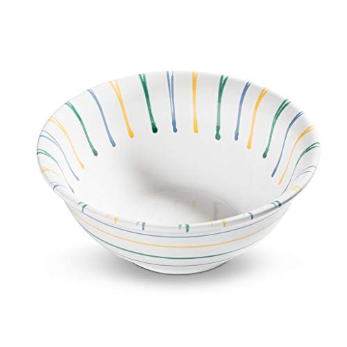 GMUNDNER KERAMIK salad bowl capacity: 2 liters colorful flamed tableware, handmade in Austria on sale