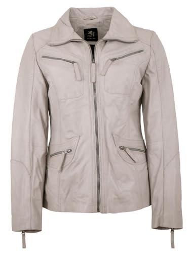 Otto Kern - Damen Echtleder Lederjacke Lammnappa Off White im Sale