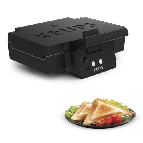Krups Sandwichmaker FDK451 | für gegrillte Sandwichtoasts in Dreiecksform | Antihaftbeschichtete Platten (Leichte Reinigung, kein Anbrennen) | Aufheiz & Temperaturkontrolle | 850 W | 31.6x15.5x29.5cm im Sale
