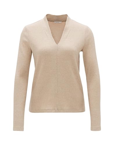 OPUS Damen Langarmshirt | Pullover SOMOKO Regular aus weichem Jersey Macadamia, 36 im Sale