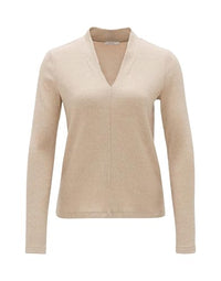 Thumbnail for OPUS Damen Langarmshirt | Pullover SOMOKO Regular aus weichem Jersey Macadamia, 36 im Sale