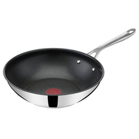 Thumbnail for Tefal Jamie Oliver by Cook's Direct On Wokpfanne, 28 cm, Antihaftversiegelung, Thermo-Signal, genieteter Griff, induktionsgeeignet, Edelstahl, E3041934 im Sale