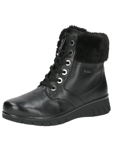CAPRICE Women's Lace-Up Ankle Boots Lined Comfortable, Black (Black Nappa), 39 EU on Sale
