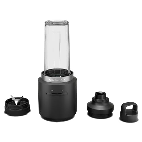 KitchenAid Go | Kabelloser tragbarer Standmixer | neu | Behälter aus BPA-freiem Kunststoff mit 473 ml Fassungsvermögen | Mit Akku | Schwarz Matt im Sale