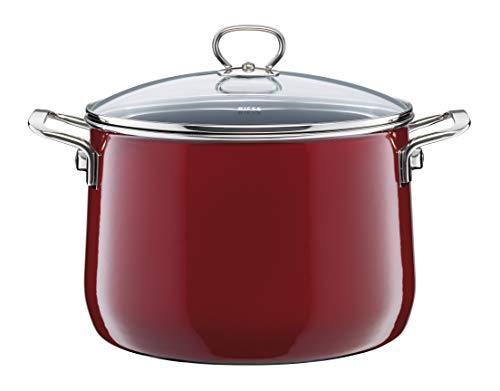 Riess, 0705-008, Fleischtopf mit Glasdeckel, NOUVELLE, ROSSO EXTRA STARK, Durchmessser 24 cm, Höhe 23,5 cm, Inhalt 6,5 Liter, Emaille, Induktion im Sale