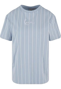 Thumbnail for Karl Kani Small Signature Essential Pinstripe OS Tee XXS Light Blue/White im Sale