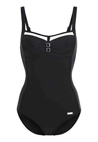 Lascana Damen Damen Badeanzug mit Kontrastdetails & Shaping-Einsatz im Sale