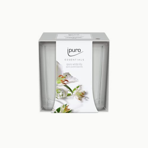 ipuro - decorative ipuro white lily scented candle - minimalist &amp; puristic scented candles in a glass - intense scented candles with delicate floral notes - stylish candle 125 g on sale