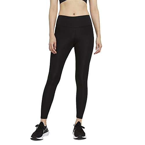 Nike Damen W Nk Epic Fast Tght Leggings, Black/Reflective Silver, EU im Sale