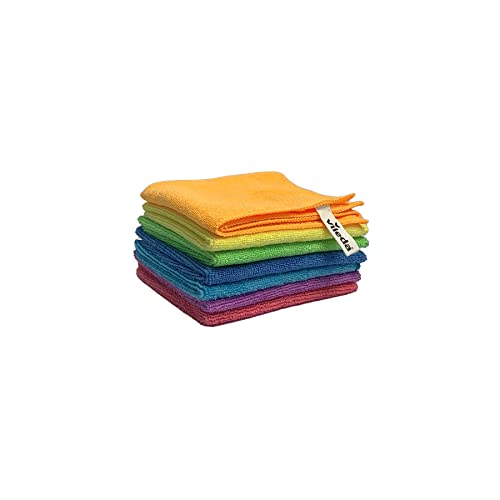 Vileda Mikrofasertücher Colors, Allzwecktücher Multipack aus Mikrofasern, 30 x 30 cm, Mehrfarbig zur Unterscheidung der Anwendungsbereiche, 7er Pack im Sale