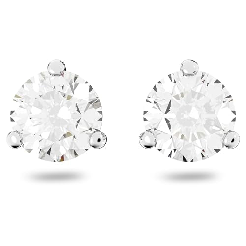 Swarovski Stilla Ohrstecker, Rundschliff, Weiß, Rhodiniert im Sale