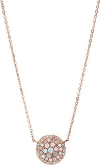 Thumbnail for Fossil Halskette Für Frauen, 40,6 Cm Länge, 5,1 Cm Verlängerung Rosa, Rose Gold Perlmutt, Edelstahl Halskette, JF01740791 im Sale