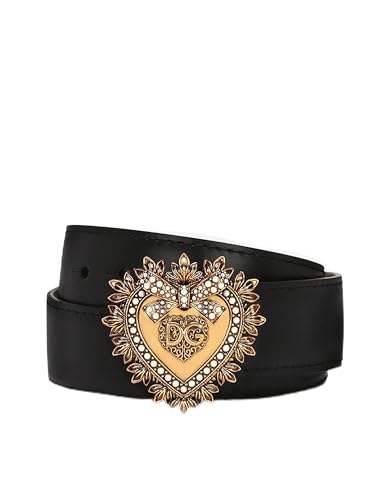 Dolce & Gabbana Damen-Gürtel Devotion aus Lux-Leder, Größe 90IT/18XXL, in Geschenkbox, Schwarz, 65IT-8US im Sale