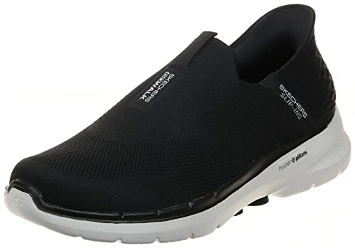 Skechers Men's Gowalk 6 Slip-Ins – Athletic Slip-On Shoes | Casual Memory Foam Sneaker, Black/White, 41.5 on Sale