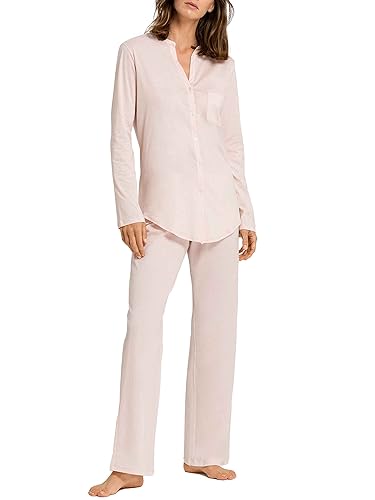 HANRO Damen Cotton Deluxe Pyjama 1/1 Arm Zweiteiliger Schlafanzug, Rosa (Crystal Pink 071334), (Herstellergröße: S) im Sale