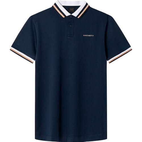 Hackett London Herren Hs Resort Collar Polo Poloshirt, blau, im Sale