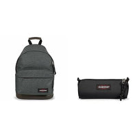 Thumbnail for EASTPAK WYOMING Rucksack, cm, 24 L, Black Denim (Grau) & BENCHMARK SINGLE Federmäppchen, 21 cm, Schwarz (Black) im Sale