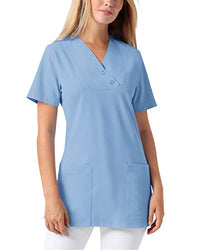 Thumbnail for CLINIC DRESS Longshirt Damen V-Ausschnitt 60% Baumwolle Navy im Sale