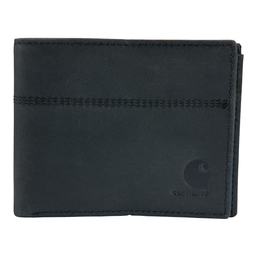 Carhartt Herren Lässige Sattelleder, erhältlich in verschiedenen Stilen und Farben Reise-Geldbörsen, Schwarz (Bifold), Einheitsgröße im Sale