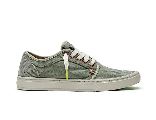 Satorisan - Casual Sneakers for Men and Women - Heisei Gaia Terra.2 - Vintage Textile Sports Shoes Comfortable, Sustainable, and Durable - Color Psychadelic Khaki - on Sale