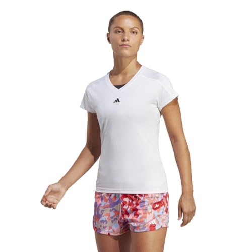 adidas Damen AEROREADY Train Essentials Minimal Branding V-Neck Tee, White, im Sale
