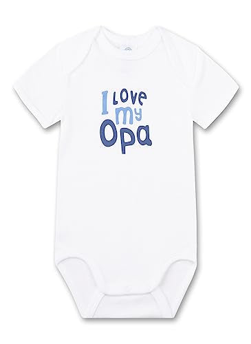 Sanetta Baby Body Kurzarm Weiß | Hochwertiger und nachhaltiger Body für Jungen aus Bio-Baumwolle. Baby Body 104 im Sale