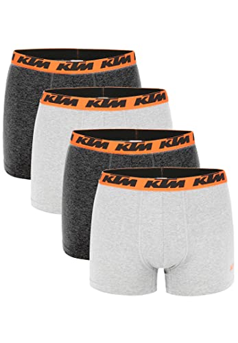 KTM by Freegun Boxershorts für Herren Unterwäsche Pant Men´s Boxer 4 er Multipack, Farbe:Light Grey / Orange2, Bekleidungsgröße: im Sale
