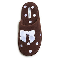 Thumbnail for Laura Ashley Damen-Pantoffel, bestickt, aus weichem Frottee, braun, Medium im Sale