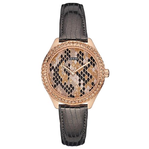 Guess Damen Analog Quarz Uhr mit Leder Armband W0626L2 im Sale