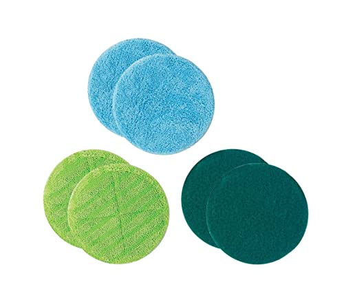 Hurricane Floating Mop Ersatz-Pads – Mikrofaser-Pads für den Akku Wischer Floating Mop – saugfähige Wischmopp-Pads – 2X Mikrofaser-Pad, 2X Scheuer-Pad, 2X Polier-Pad im Sale