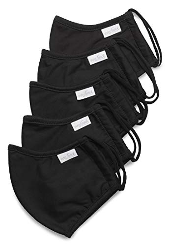 Van Laack Adult Premium Mouth Nose Mask Bacterial Repellent 5-pack (Black Pack, One Size) on Sale