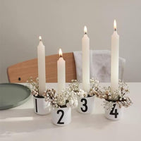 Thumbnail for Design Letters Advent Cups, 4 Pieces | Ideal as Advent candle holders, Advent decorations, Advent arrangements | Porcelain espresso cup set for Christmas decorations, desk decorations | Advent wreath candle holder 50 ml on sale