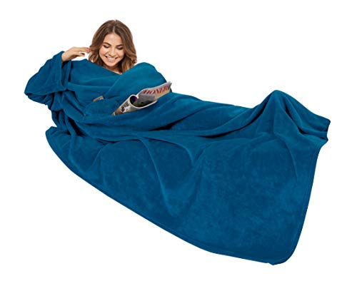Gözze - Premium Kuscheldecke mit Ärmeln und Brusttasche, 150 x 240 cm - Braun im Sale