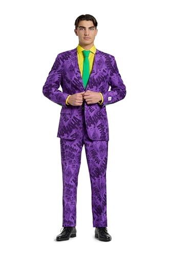 OppoSuits Konzessioniert Superheld Halloween Anzüge für Herren - Komplettes Set: Jackett, Hose und Krawatte,violett ,50 im Sale