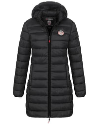 Thumbnail for Geographical Norway Winter Jacket Quilted Jacket Parka Long Hooded Jacket Quilted Coat Outdoor Lightweight, Color: Old Pink, on Sale