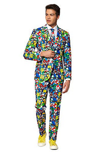 Thumbnail for OppoSuits Lustige Verrückt Abschlussball Anzüge für Herren - Komplettes Set: Jackett, Hose und Krawatte,Mehrfarbig,54 im Sale