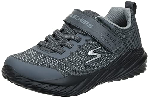 Skechers Boys' Nitro Sprint Karvo Sneaker, Charcoal Textile Black Gray Trim, 34 EU on Sale
