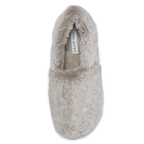 Laura Ashley Ladies Plush A-line Slippers, Large im Sale