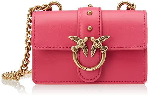 Pinko Women's Love One Micro C Vitello Seta Bag, N17q_Ch-Antique Gold Beet on Sale