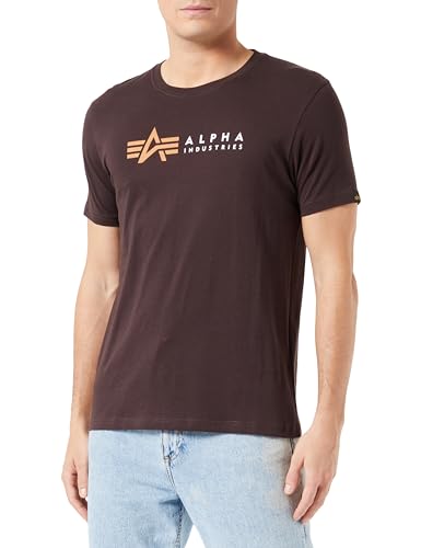 Alpha Industries Herren Alpha Label T-Shirt, Hunter Brown, im Sale