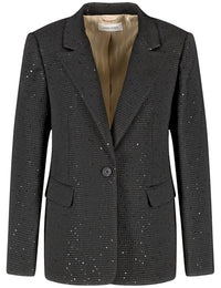 Thumbnail for Gerry Weber Damen Eleganter Blazer mit Pailletten Langarm unifarben Schwarz 42 im Sale