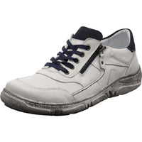 Thumbnail for Krisbut Herren Schnürschuh aus Echtleder in Weiß mit Blau und Wechselfußbett. weiß Gr. 45 im Sale
