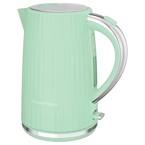 Russell Hobbs Wasserkocher [1,7L 2400W] Eden Pistazie, Edelstahlakzente (herausnehmbarer Kalkfilter,Deckelöffnung per Knopfdruck,Wasserstandsanzeige,leuchtender Schalter, BPA frei) Teekocher 27364-70 im Sale