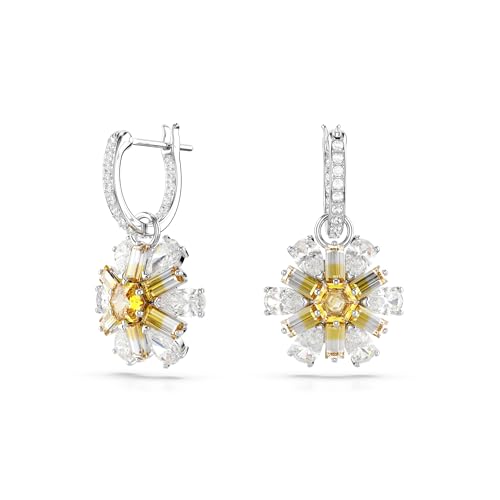 Swarovski Idyllia drop earrings, shell, blue, rhodium plated on sale