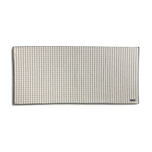 möve Eden Badteppich mit Kästchenstruktur 60 x 60 cm aus 100 % Baumwolle, nature / black im Sale