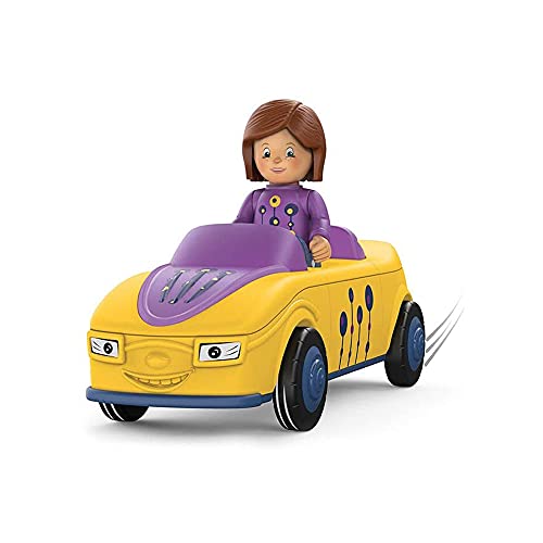 Toddys by siku 0104, Zoe Zoomy, 3-teiliges Spielzeugauto, Zusammensteckbar, Inkl. beweglicher Spielfigur, Hochwertiger Schwungradmotor, Gelb/Lila, Ab 18 Monaten im Sale