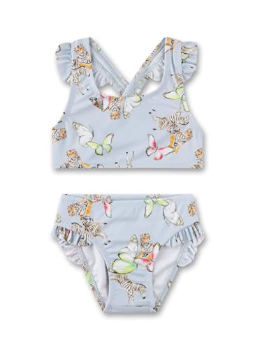 Sanetta Mädchen-Bikini mit Rüschen Blau | Bequemer und anschmiegsamer Bikini aus Polyamid für Mädchen. Bademode für Kinder 128 im Sale