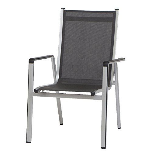 MWH 879101 Elements stacking chair, silver aluminum frame, anthracite fabric, 68 x 62 x 110 cm on sale