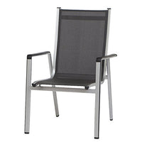 Thumbnail for MWH 879101 Elements stacking chair, silver aluminum frame, anthracite fabric, 68 x 62 x 110 cm on sale