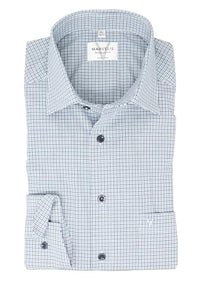 Thumbnail for Marvelis Herren Businesshemd Modern Fit Kent Kragen Langarm Kariert Marine, Kragenweite:43 im Sale